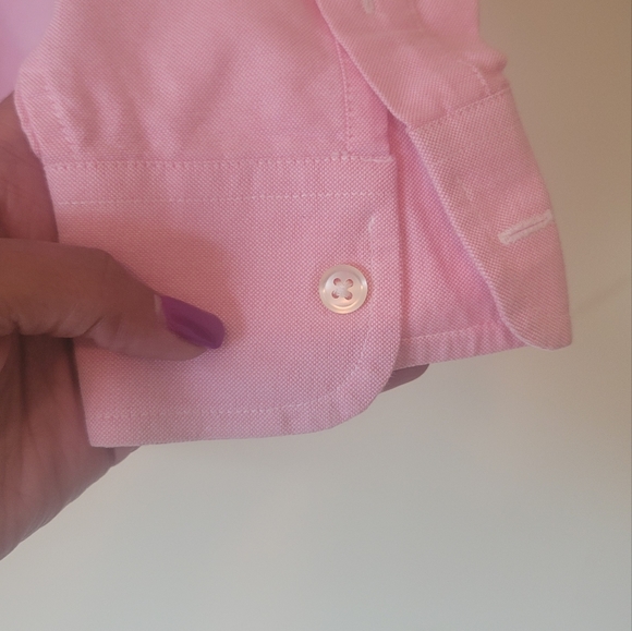 Ralph Lauren Bright Pink Cotton Long Sleeve Button Chest Logo Shirt - Picture 6 of 6